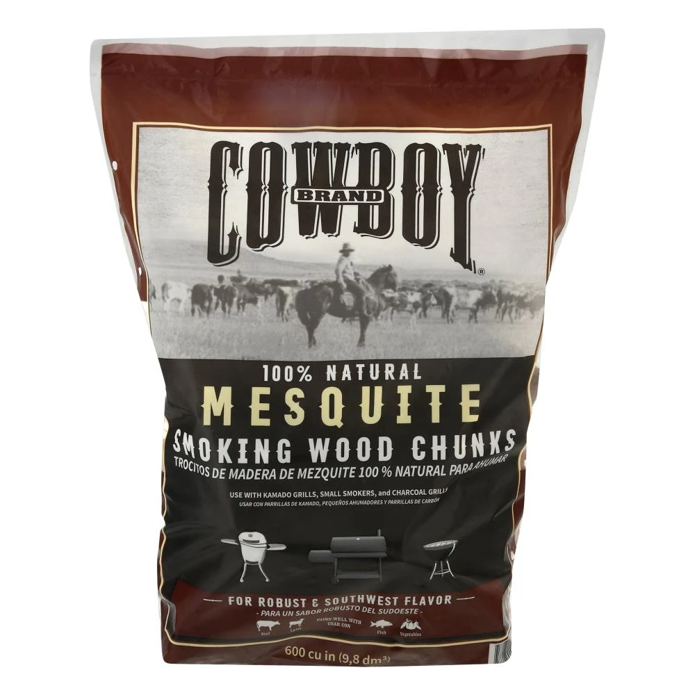 Cowboy Charcoal Grilling Fuels Cowboy Mesquite Wood Chunks, 600 cu in 1 Cowboy Charcoal Grilling Fuels Cowboy Mesquite Wood Chunks, 600 cu in