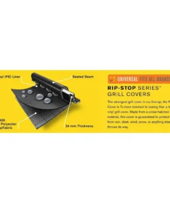 Char-Broil Grilling Tools & Accessories Rip-Stop 72-in W x 44-in H Black Gas Grill Cover -Mmaster Outlet Shop 10367363