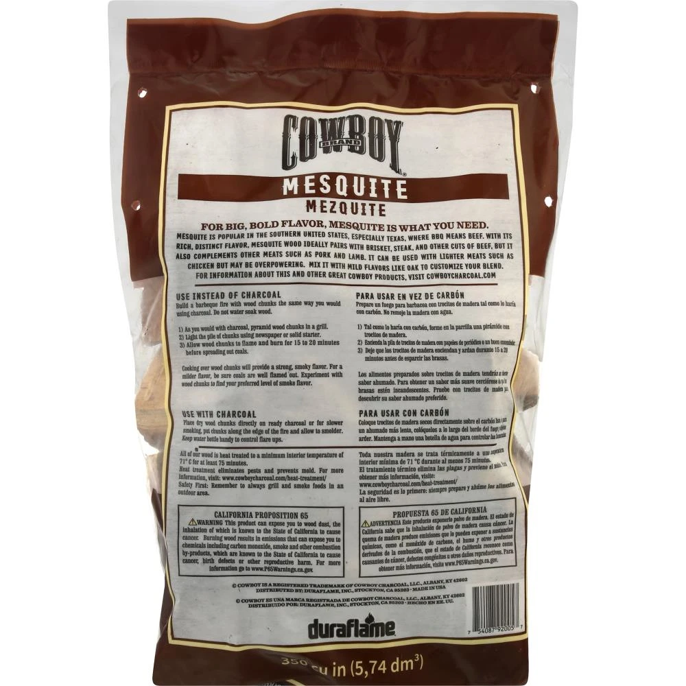 Cowboy Charcoal Grilling Fuels Cowboy Mesquite Wood Chunks, 600 cu in 3 Cowboy Charcoal Grilling Fuels Cowboy Mesquite Wood Chunks, 600 cu in - Image 3