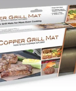 Copper Grill Mat Grilling Tools & Accessories 2-Pack Cast Aluminum Non-Stick Grate Liner