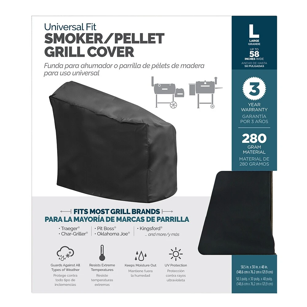 Universal Grilling Tools & Accessories 58.5-in W x 48-in H Black Charcoal Grill Cover 3 Universal Grilling Tools & Accessories 58.5-in W x 48-in H Black Charcoal Grill Cover - Image 3