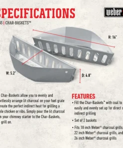 Weber Grilling Fuels 2-Pack Basket 10 Weber Grilling Fuels 2-Pack Basket -Mmaster Outlet Shop 16085814