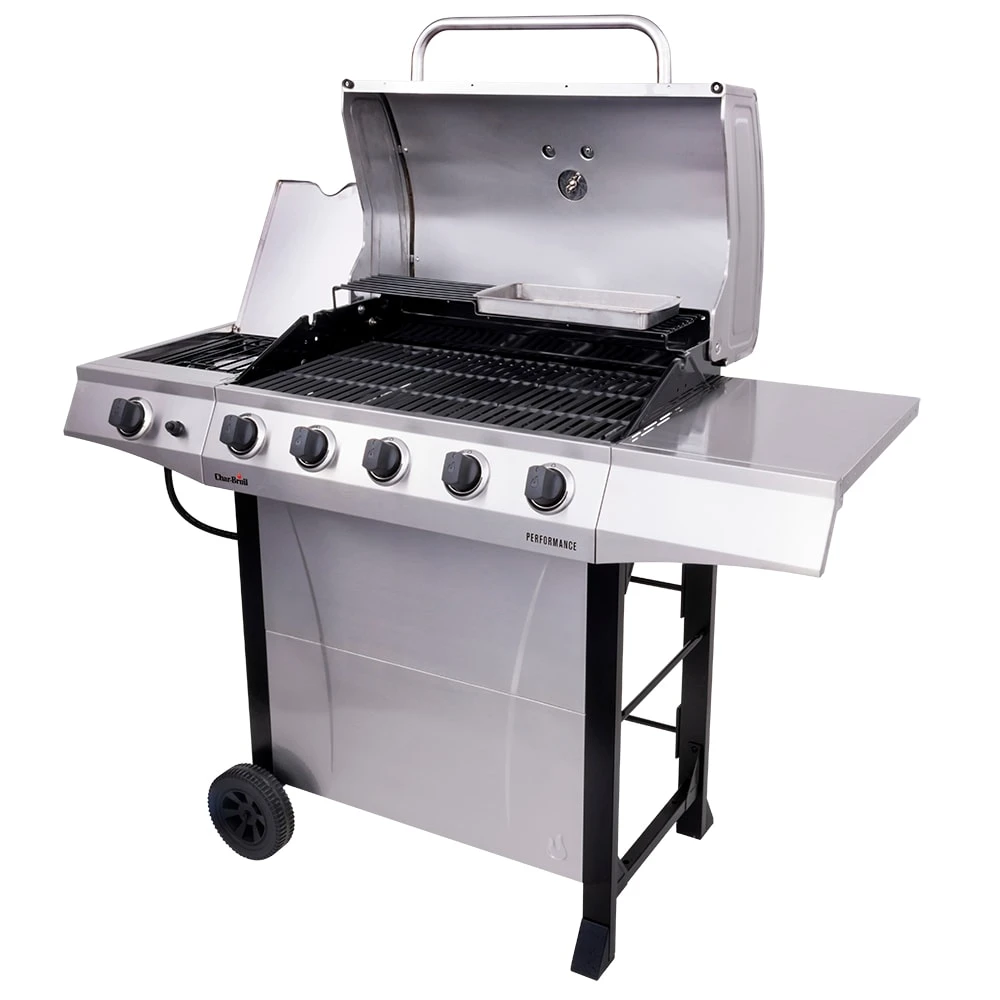 Char-Broil Grills Performance Silver 5-Burner Liquid Propane Gas Grill with 1 Side Burner 3 Char-Broil Grills Performance Silver 5-Burner Liquid Propane Gas Grill with 1 Side Burner - Image 3