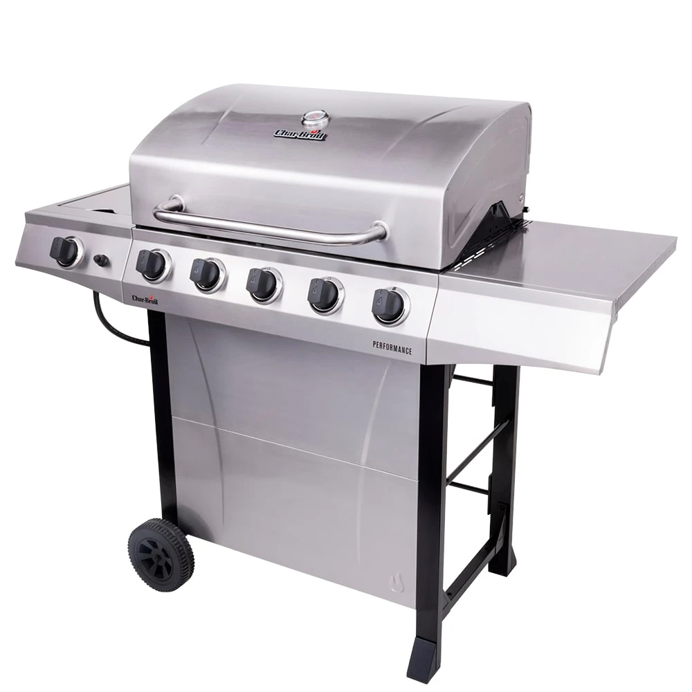 Char-Broil Grills Performance Silver 5-Burner Liquid Propane Gas Grill with 1 Side Burner 2 Char-Broil Grills Performance Silver 5-Burner Liquid Propane Gas Grill with 1 Side Burner - Image 2
