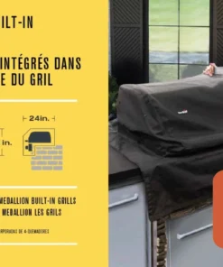 Char-Broil Grilling Tools & Accessories 4 Burner Medallion 30-in W x 21-in H Black Built-In Gas Grill Cover -Mmaster Outlet Shop 18147933