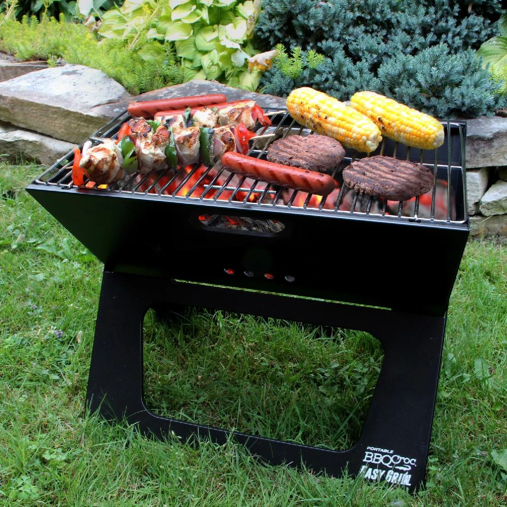 BBQ Croc Grills Portable Easy Grill 220-Sq-in Foldable Charcoal Barbecue Black 2 BBQ Croc Grills Portable Easy Grill 220-Sq-in Foldable Charcoal Barbecue Black - Image 2
