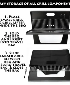 BBQ Croc Grills Portable Easy Grill 220-Sq-in Foldable Charcoal Barbecue Black 9 BBQ Croc Grills Portable Easy Grill 220-Sq-in Foldable Charcoal Barbecue Black -Mmaster Outlet Shop 41413196