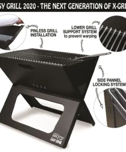 BBQ Croc Grills Portable Easy Grill 220-Sq-in Foldable Charcoal Barbecue Black 10 BBQ Croc Grills Portable Easy Grill 220-Sq-in Foldable Charcoal Barbecue Black -Mmaster Outlet Shop 41413198