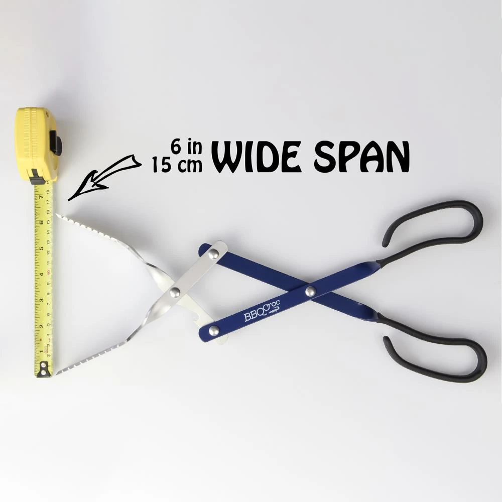 BBQ Croc Grilling Tools & Accessories 3 in 1 Barbecue Tool, 18 in. Blue Aluminum Scissor-style Tongs 6 BBQ Croc Grilling Tools & Accessories 3 in 1 Barbecue Tool, 18 in. Blue Aluminum Scissor-style Tongs - Image 6