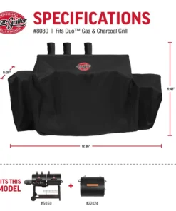 Char-Griller Grilling Tools & Accessories Duo Grill Cover 62-in W x 50-in H Black Gas Grill Cover -Mmaster Outlet Shop 43090484