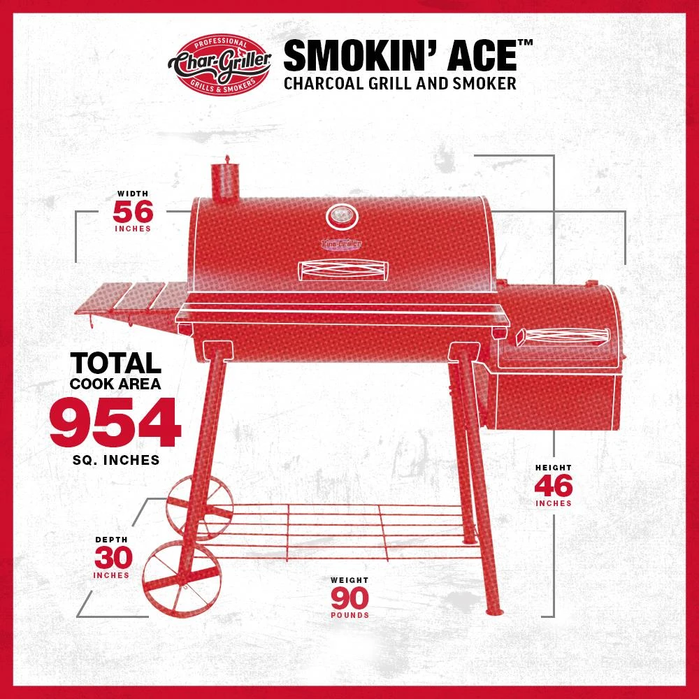 King-Griller Grills Smokin' Ace 30-in W Black Barrel Charcoal Grill 12 King-Griller Grills Smokin' Ace 30-in W Black Barrel Charcoal Grill - Image 12