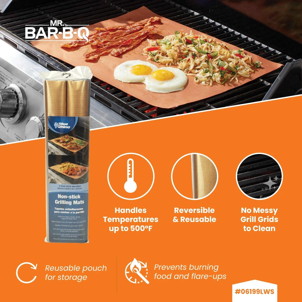 Blue Rhino Grilling Tools & Accessories 2-Pack Polyester Non-Stick Grill Sheet(s) 6 Blue Rhino Grilling Tools & Accessories 2-Pack Polyester Non-Stick Grill Sheet(s) - Image 6