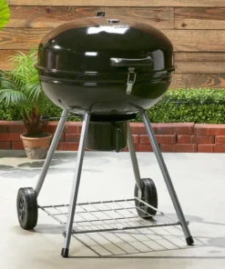 Mr. Bar-B-Q Grills Stand Up Charcoal Grill 22.17-in W Black/Porcelain Kettle Charcoal Grill -Mmaster Outlet Shop 44018138