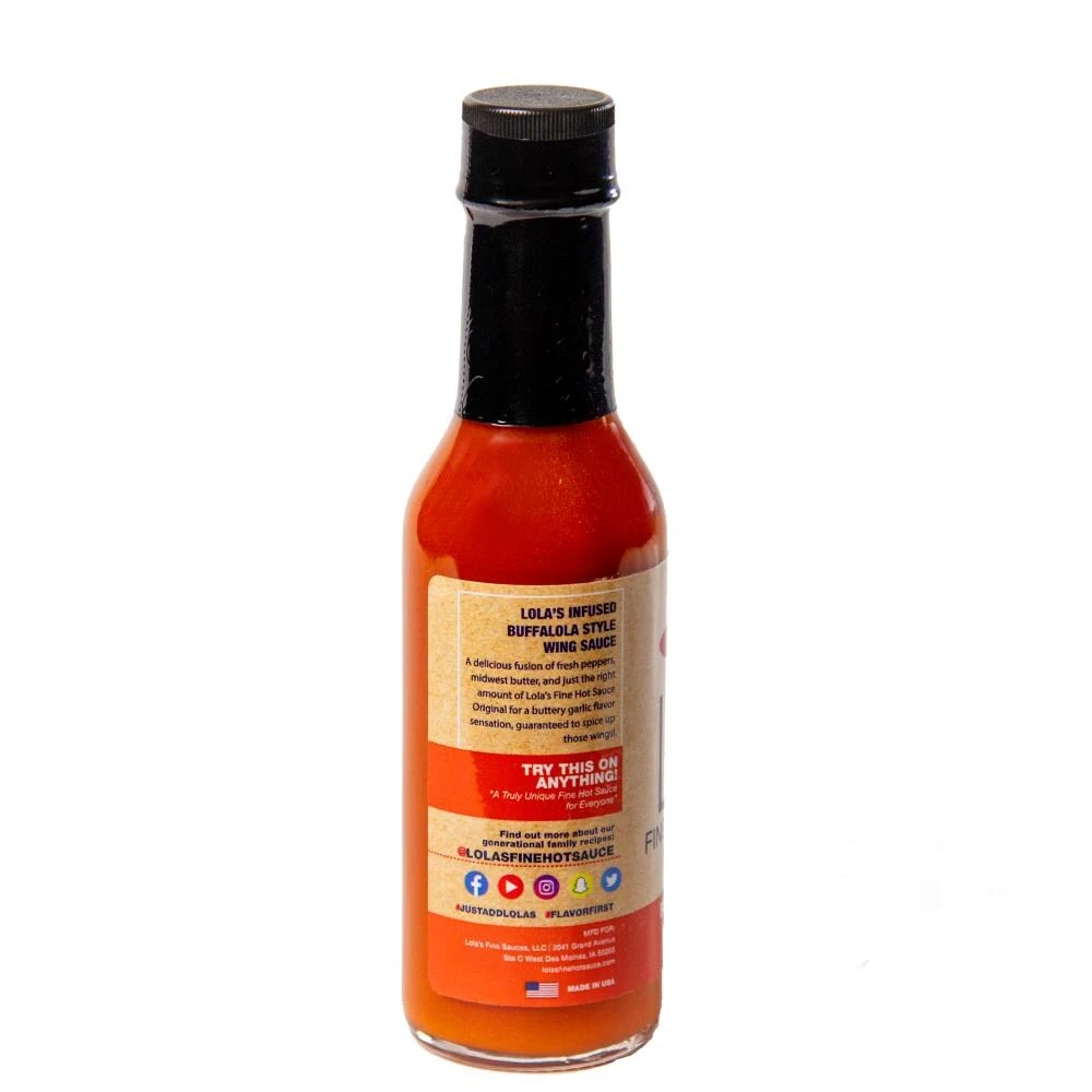 Lola's Fine Hot Sauce Dry Seasoning & Marinades 5-oz Buffalo Hot Sauce 3 Lola's Fine Hot Sauce Dry Seasoning & Marinades 5-oz Buffalo Hot Sauce - Image 3